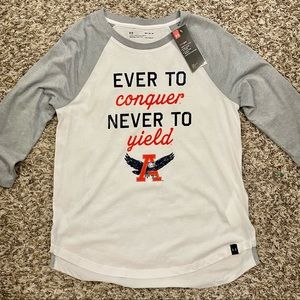 Auburn Under Armour Ladies White/Gray 3/4 Sleeve Medium T-shirt